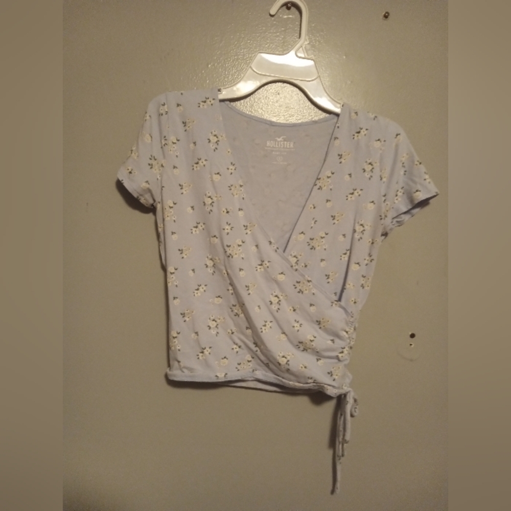 Wrap Tie Crop Top Blouse